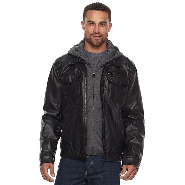 Kohls faux leather hot sale jacket mens