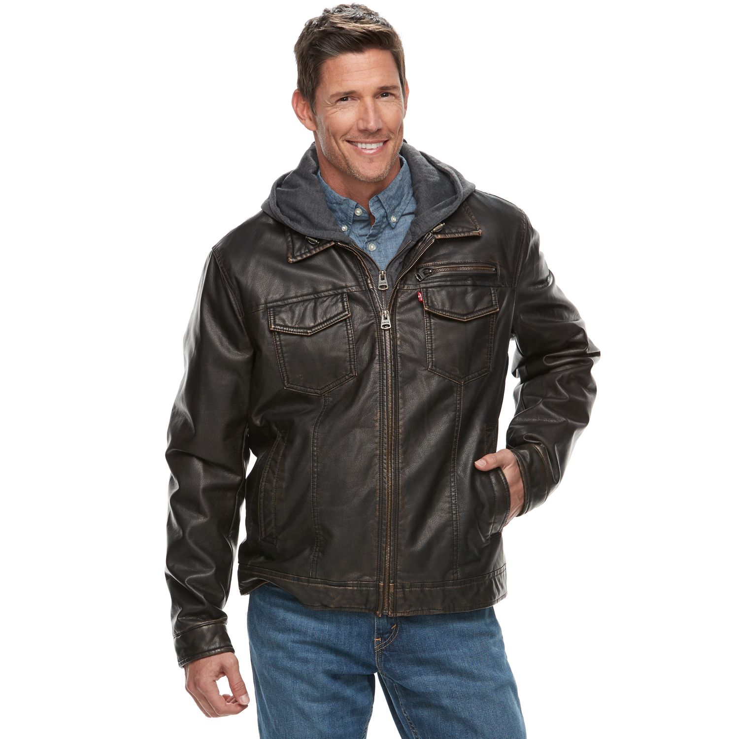 sherpa lined leather jacket