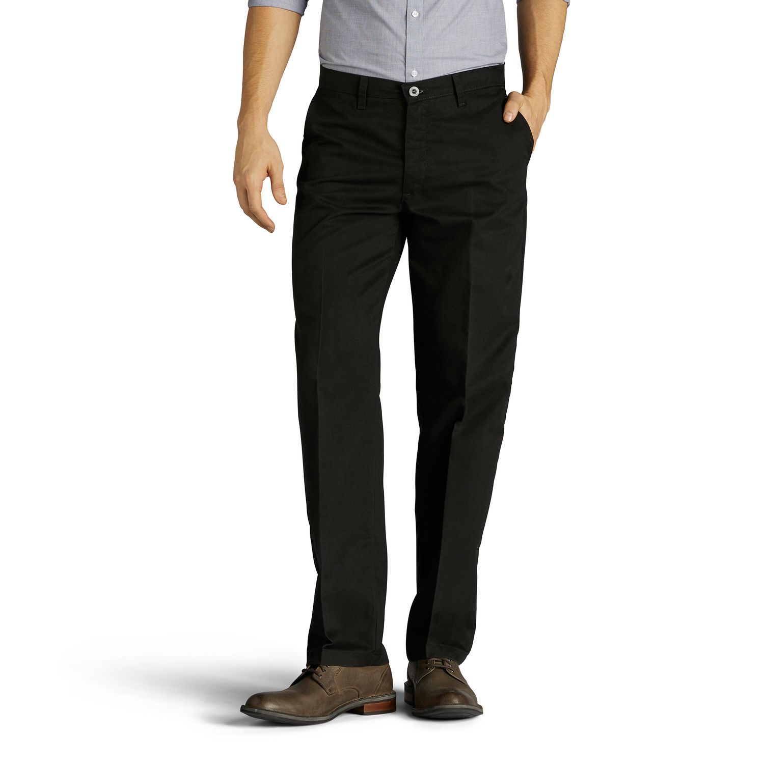 lee men's total freedom stretch relaxed fit flat front pant