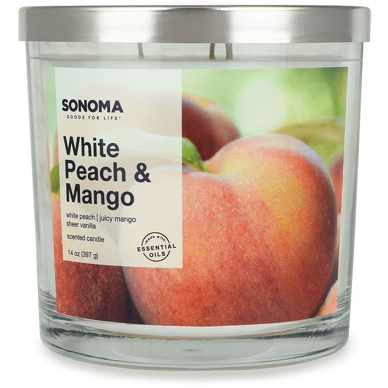 Sonoma Goods For Life White Peach & Mango 14-oz. Candle Jar, Multicolor