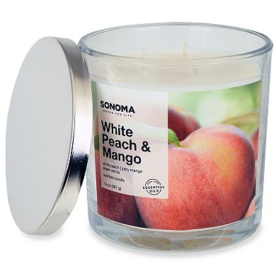 Sonoma Goods For Life White Peach & Mango 14-oz. Candle Jar