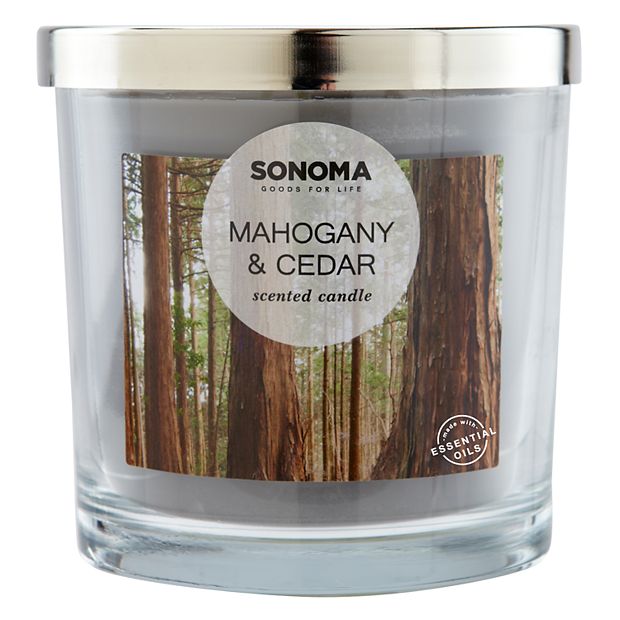 Sonoma Goods For Life Mahogany Cedar 14 oz. 3 Wick Candle Jar