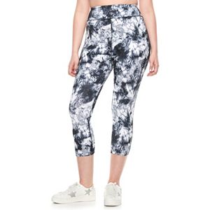 madden NYC Juniors' Plus Size Macrame Inset Capri Leggings