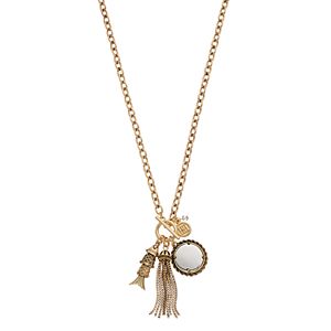 Dana Buchman Koinobori Fish, Tassel & Mirror Charm Long Toggle Necklace