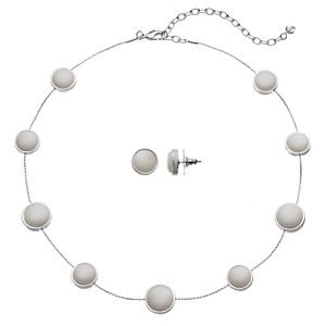 Napier Circle Station Necklace & Stud Earring Set
