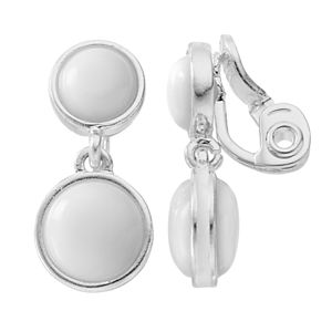 Napier Double Circle Nickel Free Clip On Drop Earrings