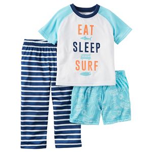 Baby Boy Carter's Graphic Tee, Print Shorts & Striped Pants Pajama Set