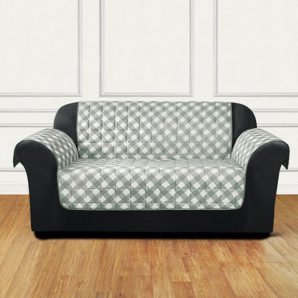 Sure Fit Furniture Flair Gingham Plaid Loveseat Slipcover