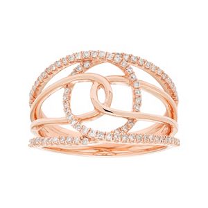 10k Gold 1/3 Carat T.W. Diamond Double Loop Ring