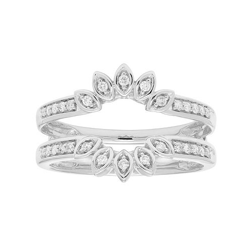 14k Gold 1/5 Carat T.W. Diamond Marquise Enhancer Wedding Ring