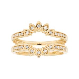 14k Gold 1/5 Carat T.W. Diamond Marquise Enhancer Wedding Ring