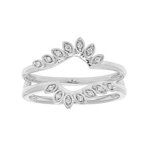14k Gold Diamond Accent Marquise Enhancer Wedding Ring