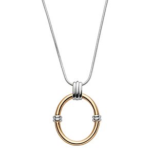 Dana Buchman Two Tone Oval Pendant Necklace