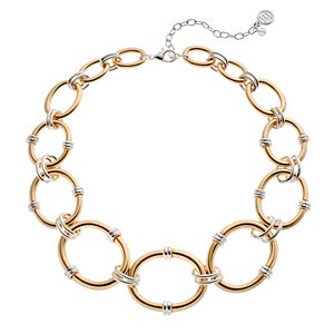 Dana Buchman Two Tone Graduated Oval Link Necklace