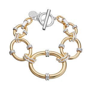 Dana Buchman Two Tone Graduated Oval Link Toggle Bracelet