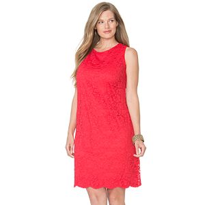 Plus Size Chaps Lace Shift Dress