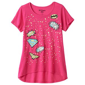 Girls 7-16 DC Comics Super Hero Girls High-Low Splatter Graphic Tee