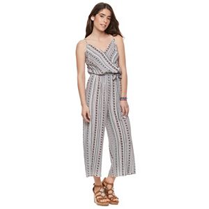 Juniors' Joe B Surplice Culotte Jumpsuit