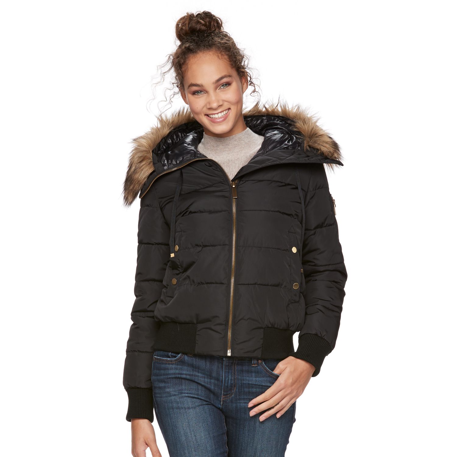 womens puffer bomber jacket