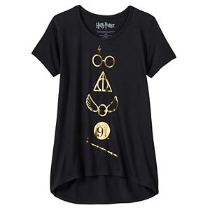 Girls 7-16 Harry Potter Foil Graphic High-Low Hem Tee