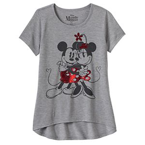 Disney's Mickey Mouse & Minnie Mouse Girls 7-16 Dancing Foil Graphic Tee