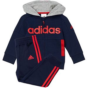 Baby Boy adidas Logo Hooded Jacket & Pants Set