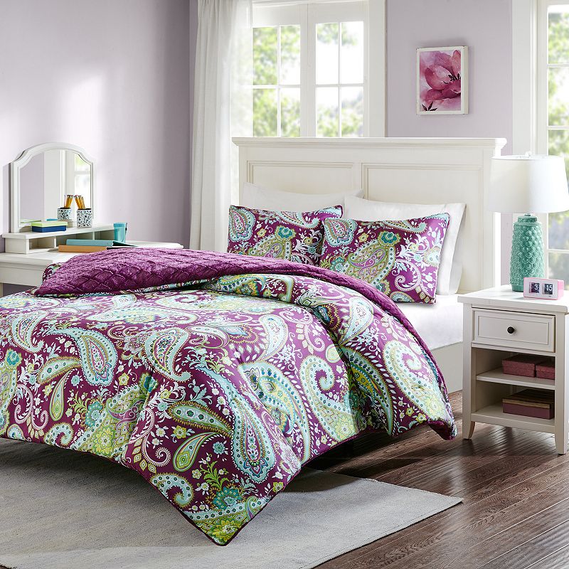 Intelligent Design Melissa Reversible Comforter Set, Purple, Twin