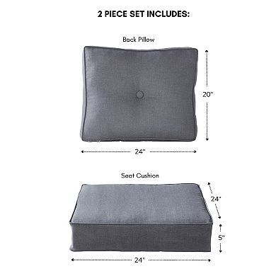 Greendale Home Fashions Outdoor Deep Seat Sunbrella Fabric Cushion Set