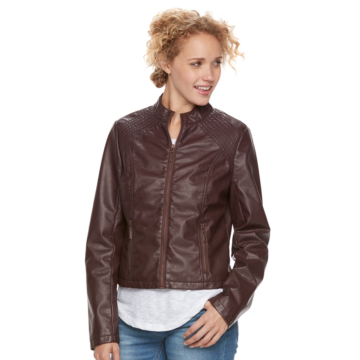 kohl's leather jacket juniors