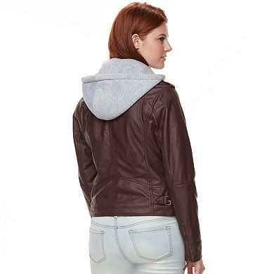 Juniors' J-2 Sherpa-Lined Faux Leather Jacket