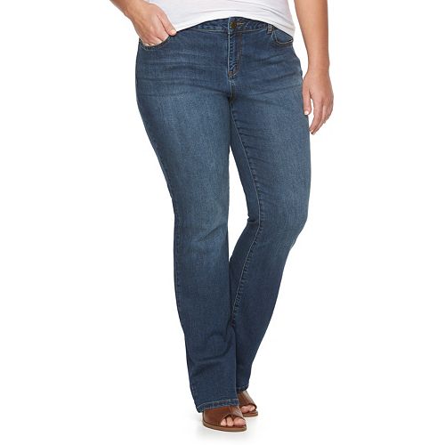 Juniors' Plus Size SO® Embroidered Bootcut Denim Jeans