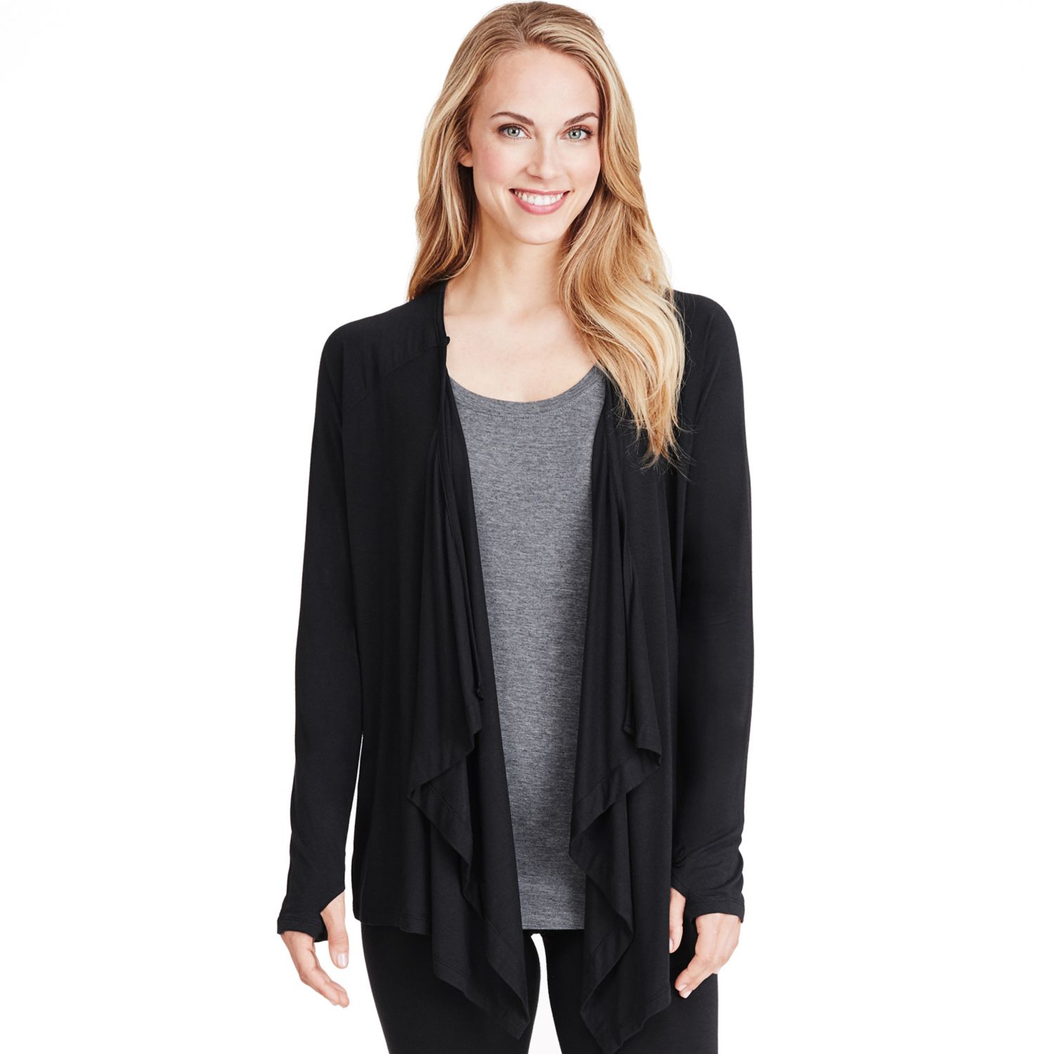 women's cuddl duds softwear hooded wrap cardigan