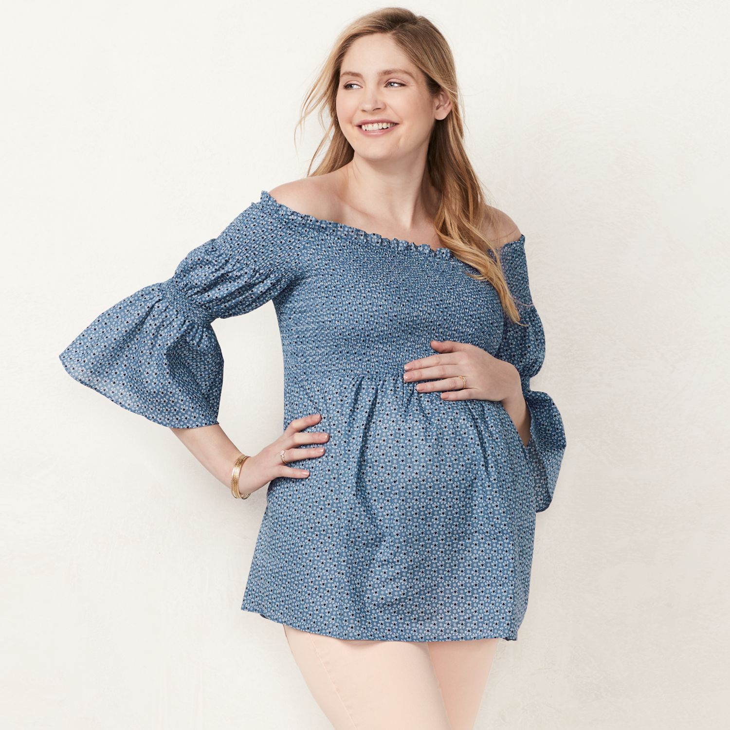 smocked maternity top