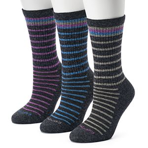 Women's Free Country 3-pk. Marled Stripe Wool-Blend Crew Socks