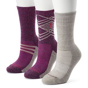 Women's Free Country 3-pk. Geometric Striped Wool-Blend Hiking Socks