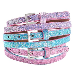 Girls 4-16 3-pk. Glitter Belts