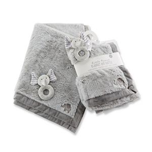 Baby Aspen Little Peanut Elephant Blanket & Rattle Set