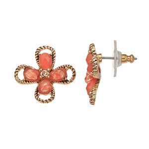 Dana Buchman Peach Flower Drop Earrings