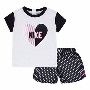 Girls 4-6x Nike Heart Tee & Dot Shorts