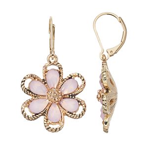 Dana Buchman Pink Flower Drop Earrings