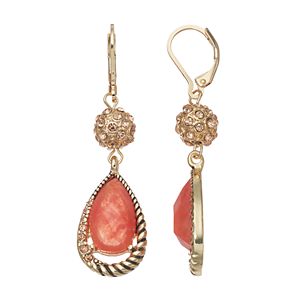 Dana Buchman Fireball Pink Teardrop Earrings