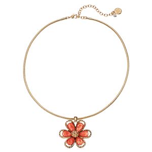 Dana Buchman Peach Flower Pendant Necklace