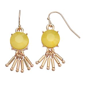 Yellow Stone Fringe Drop Earrings