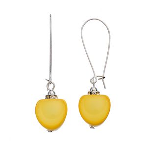 Yellow Bead Drop Earrings