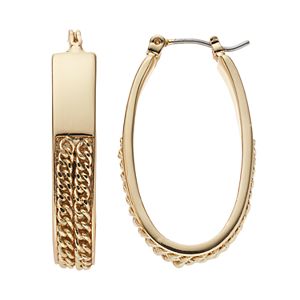 Dana Buchman Chain Oval Hoop Earrings