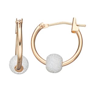 Taylor Grace Two Tone 10k Gold Ball Hoop Earrings