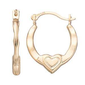 Taylor Grace 10k Gold Heart Hoop Earrings