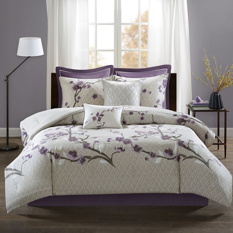Madison Park 8-piece Isabella Comforter Set, Purple, Queen