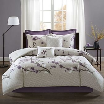 Madison Park 8 pc Isabella Cotton Comforter Set with Throw Pillows