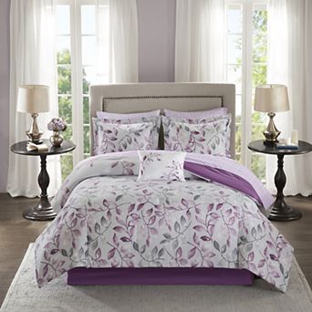 Madison Park Essentials Eden Comforter Set with Cotton Bed Sheets and Throw Pillow